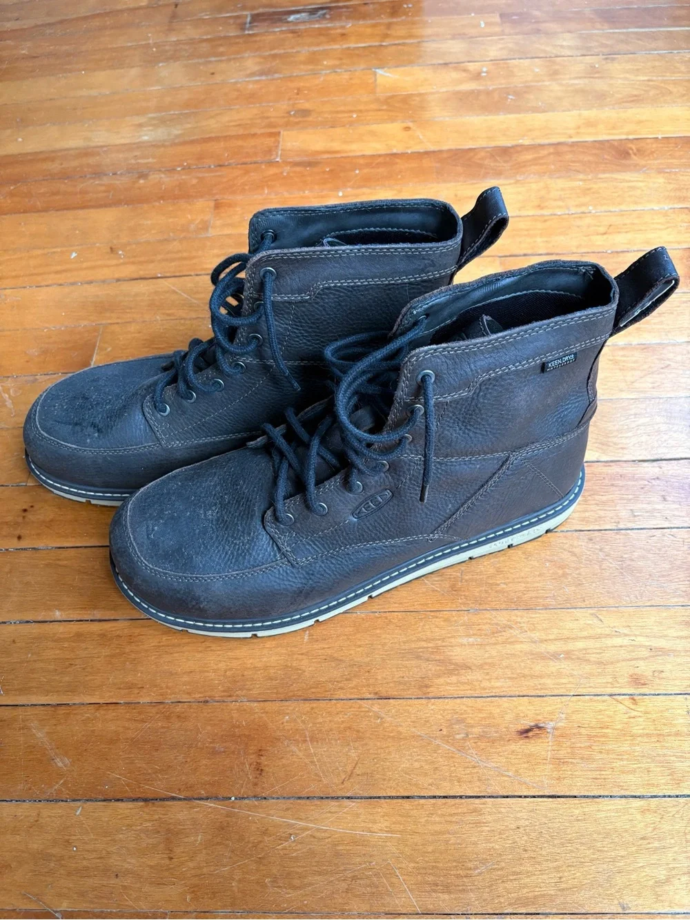 Keen Utility Men's Black Lace-Up Leather Work Boots